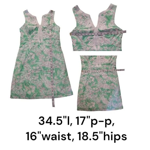 Lilly Pulitzer Y2K Discontinued Green Beach Bach Mini Janice Dress Size 6 - Picture 12 of 13